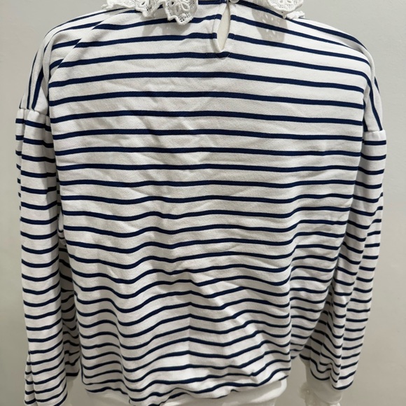 J. CREW French terry sweatshirt with lace trim Size M NWOT $118 BT719 - Picture 10 of 12